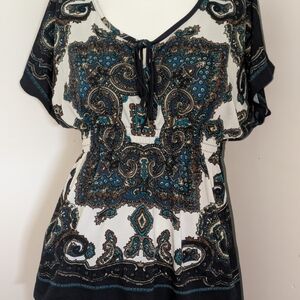 Elegant Paisley Print Women's Top